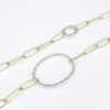 Ileana Makri 18k Gold Diamond Universe Oval Chain Necklace Paperclip 40", view 4