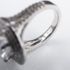 Platinum Engagement Ring Semi Mount Diamond Halo Size 4.25, view 10