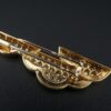 Vintage OJ Perrin 18k Yellow Gold Diamond Enamel Cloud Brooch France 1.5", view 7