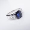 Burma Sapphire Diamond Ring GIA Platinum Engagement Cocktail Sz 7, view 4