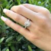 Oval Diamond Halo Engagement Ring 18k White Gold 1.4 ctw Size 6, view 4