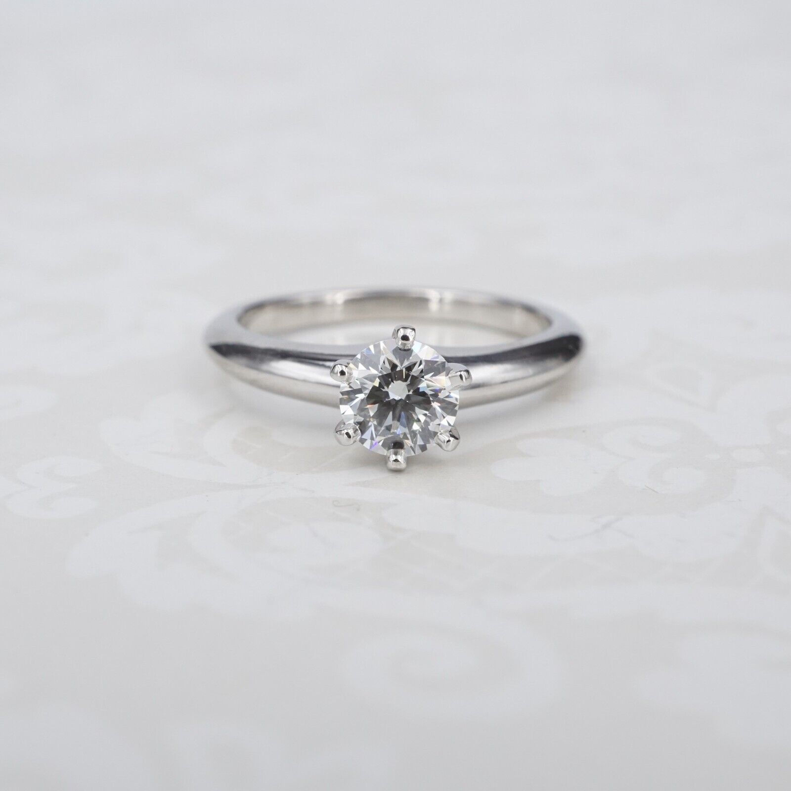 Tiffany & Co Diamond Engagement Ring Platinum .62ct H VS1 Size 5.5, view 4