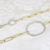 Ileana Makri 18k Gold Diamond Universe Oval Chain Necklace Paperclip 40", view 1
