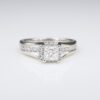 Helzberg 14k Gold 1 ctw Princess Diamond Halo Engagement Ring Sz 7.25 HDS, view 3