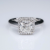 14k White Gold A Jaffe 1.5ct Radiant Cut Diamond Engagement Ring Size 6, view 3