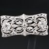 Belle Epoque Platinum 3ctw Diamond Ribbon Scroll Brooch Combes & Van Roden, view 4