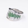 2 carat Diamond Tsavorite Garnet Ring Pave 18k White Gold Size 8.25, view 9