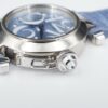 Pasha de Cartier Ladies Watch 18k Gold Ice Blue Diamond Dial 2813 33mm Rare, view 3