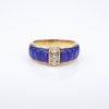 Van Cleef Arpels Ring Diamond Lapis Carved 18k Gold Sze 5.5 Yellow France, view 4