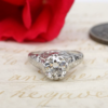 Vintage 1930s Platinum Diamond Ring Engagement 1 carat Euro Cut OEC, view 1