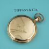 1920s Solid 18k Yellow Gold Tiffany & Co Pocket Watch New York Winds & Runs, view 3