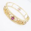 Masriera Ruby Diamond Bracelet Plique a Jour Red Floral Carpet 18k Gold 7, view 3