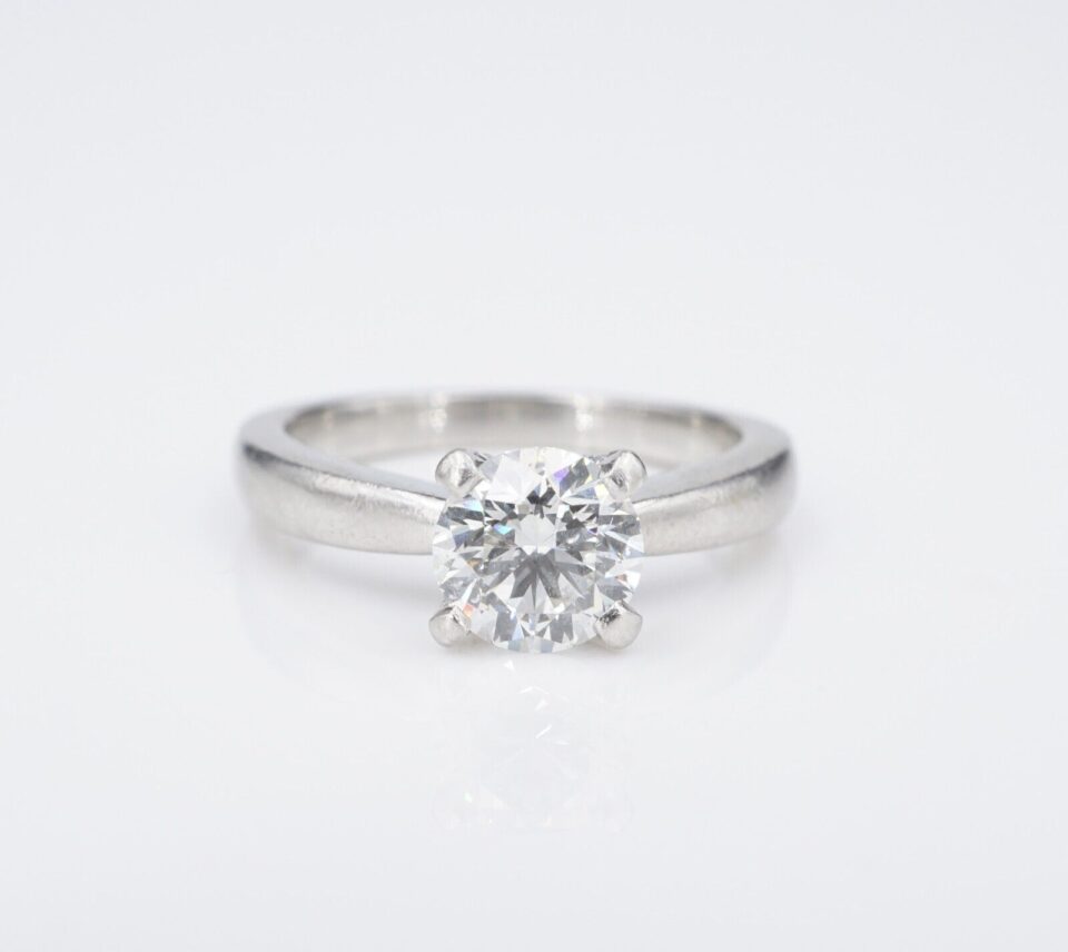 Diamond Platinum Engagement Ring Solitaire 1.21ct Size 6.75 GIA XXX Varna, view 3