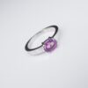 14k White Gold 1.36 ct No Heat Ceylon Pink Sapphire Solitaire Ring Size 7, view 4