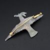 Antique Silver 18k Mid Victorian Pave Rose Cut Diamond Dove Bird Brooch, view 2