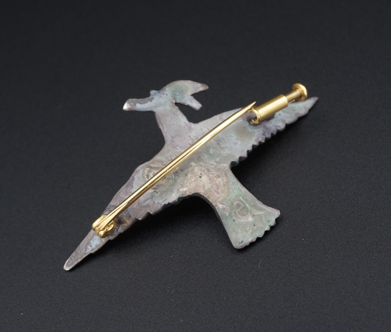 Antique Silver 18k Mid Victorian Pave Rose Cut Diamond Dove Bird Brooch, view 2
