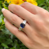 Burma Sapphire Diamond Ring GIA Platinum Engagement Cocktail Sz 7, view 3