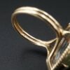 Vintage Ming's Jade Ring Bi-Color 14k Yellow Gold Size 5.5 13mm, view 6