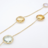 14k Gold Faceted Citrine Quartz Amethyst Prasiolite Station Necklace 36", view 5
