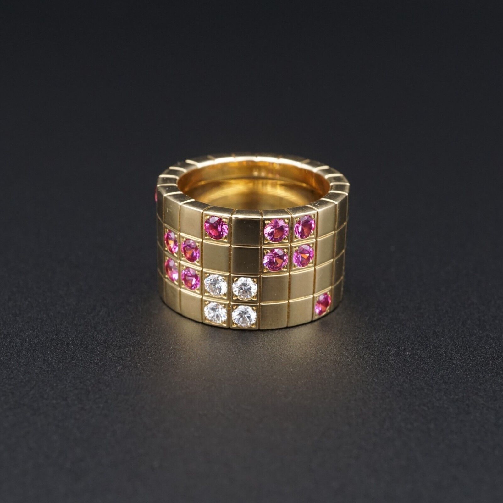 Cartier Diamond Pink Sapphire Lanieres Ring 18k Pink Gold Size 5 Euro 49, view 6
