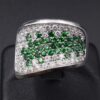 2 carat Diamond Tsavorite Garnet Ring Pave 18k White Gold Size 8.25, view 1