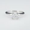 Platinum Solitaire 2/3 carat Cushion Cut Diamond Engagement Ring Size 6.5, view 2