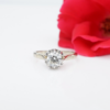 18k White Gold Natural Diamond Engagement Ring Sz 6.5 French Mid Century, view 5