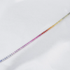 NEW 14k White Gold 7.5 ctw Natural Sapphire Rainbow Tennis Bracelet 7.5", view 2