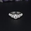 1.5ct Diamond Pave Engagement Ring Euro Shank Palladium Size 7.25 Unique, view 4