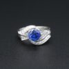 Vintage Platinum 2ct Natural Ceylon Sapphire Diamond Ring Set Size 8, view 4