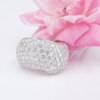Cartier 18k Pave Diamond Wave Ring 5 carat Bombe Dome Size 5.75 Euro 51, view 1