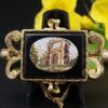 Antique 1850s 14k Gold Arch of Titus Micro Mosaic Inlay Brooch, view 1