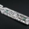 Antique Art Deco Diamond Bracelet Platinum 14 carat Emerald 7.25", view 3