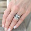 14k White Gold 3.8 ctw Diamond Engagement Ring Bridal Set Sz 6 Euro Shank, view 8