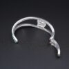 18k White Gold 4.5 carat Diamond Emerald Kick Cuff Bracelet 6.25", view 6
