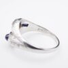 Vintage 18k Ring Sapphire Diamond White Gold 1 carat 1930s Size 7, view 6