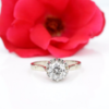 18k White Gold Natural Diamond Engagement Ring Sz 6.5 French Mid Century, view 1