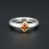 Matthew Trent Platinum 18k Gold Orange Sapphire "Donut" Ring Size 5.25, view 1