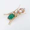 Antique Scarab Beetle Brooch 14k Gold Imperial Russia Ruby Bug Pin 2", view 1