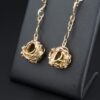 Prototype Jean Mahie 9k Yellow Gold Green Spinel Drop Hook Earrings 2.5", view 7