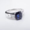 Burma Sapphire Diamond Ring GIA Platinum Engagement Cocktail Sz 7, view 8