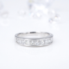 Platinum 1ct Diamond Half Eternity Band Stackable Ring Size 7.25 Princess, view 1