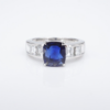 Burma Sapphire Diamond Ring GIA Platinum Engagement Cocktail Sz 7, view 5