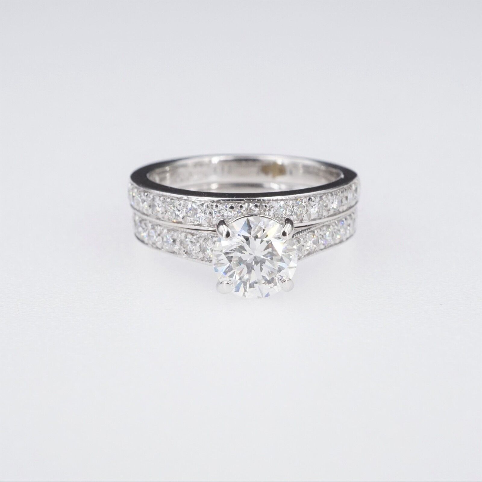 Martin Flyer 18k Gold 2 ctw Diamond Bridal Set Engagement Ring Size 5.75, view 2
