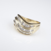 Vintage 14k Gold 3ctw Baguette Diamond Crossover Ring Size 8 IGRB, view 5