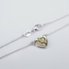 Platinum Natural Fancy Yellow Diamond Heart Pendent Necklace 18", view 8