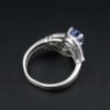 Vintage Platinum 2ct Natural Ceylon Sapphire Diamond Ring Set Size 8, view 5