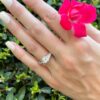 Helzberg 14k Gold 1 ctw Princess Diamond Halo Engagement Ring Sz 7.25 HDS, view 8