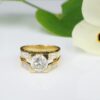 Diamond Engagement Ring 18k Yellow Gold 2.6ct RBC Size 6.5, view 3