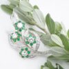 Vintage Platinum Emerald Diamond Brooch, view 3